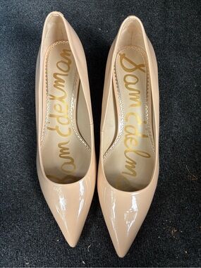 Sam Edelman Nude Patent Pointed-Toe Pumps